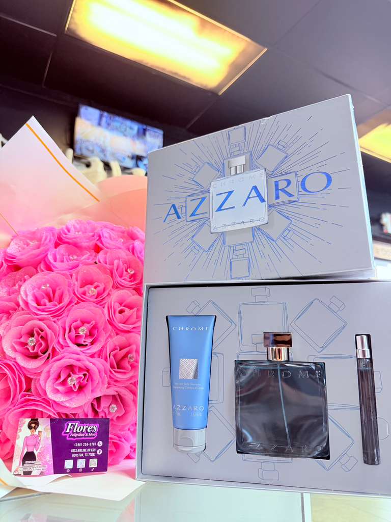 HOMBRES CHROME AZZARO  EAU DE TOILETTE SET DE 3 PCS 100ML